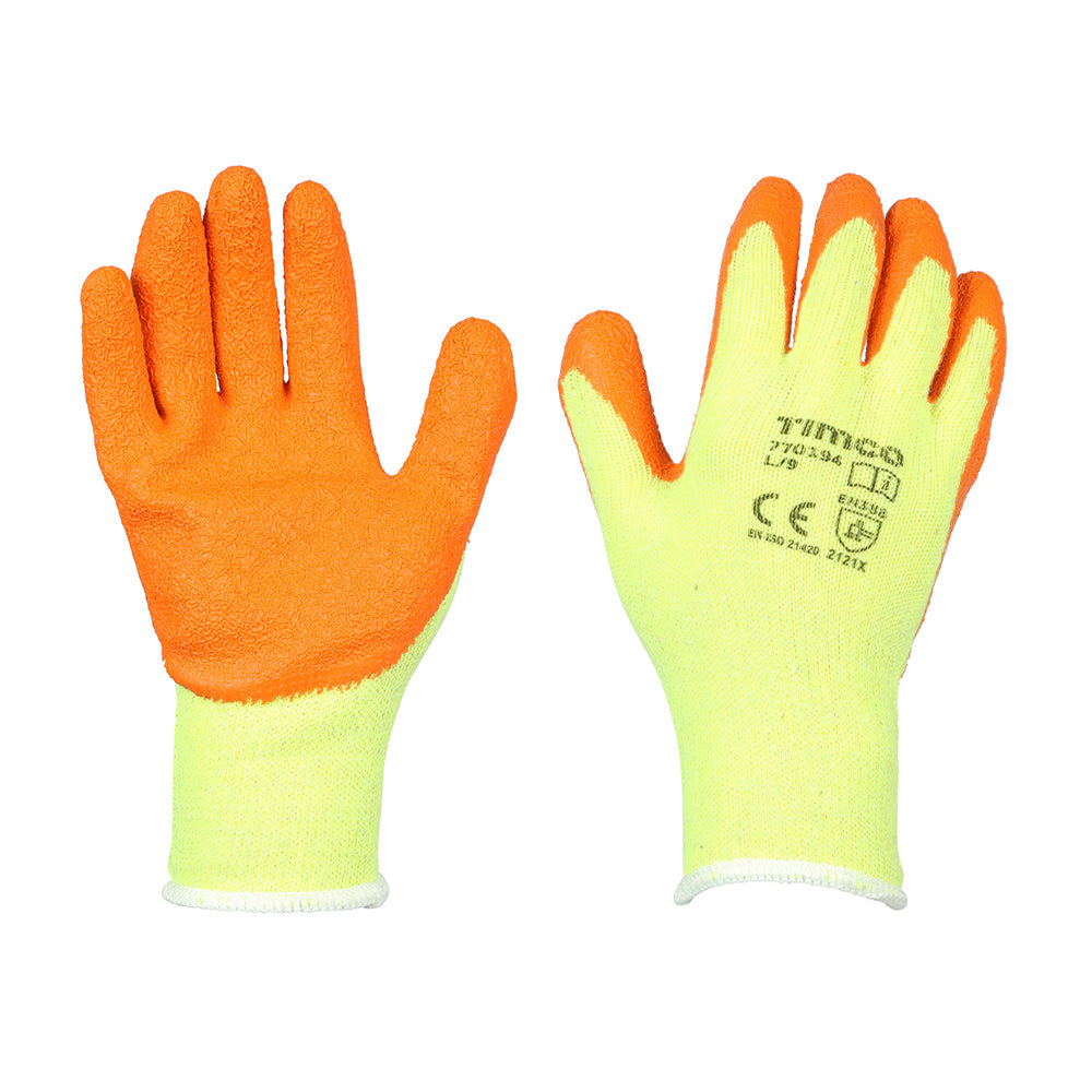 Eco-Grip Gloves - Crinkle Latex Coated Polycotton - Large - Backing Card of 1