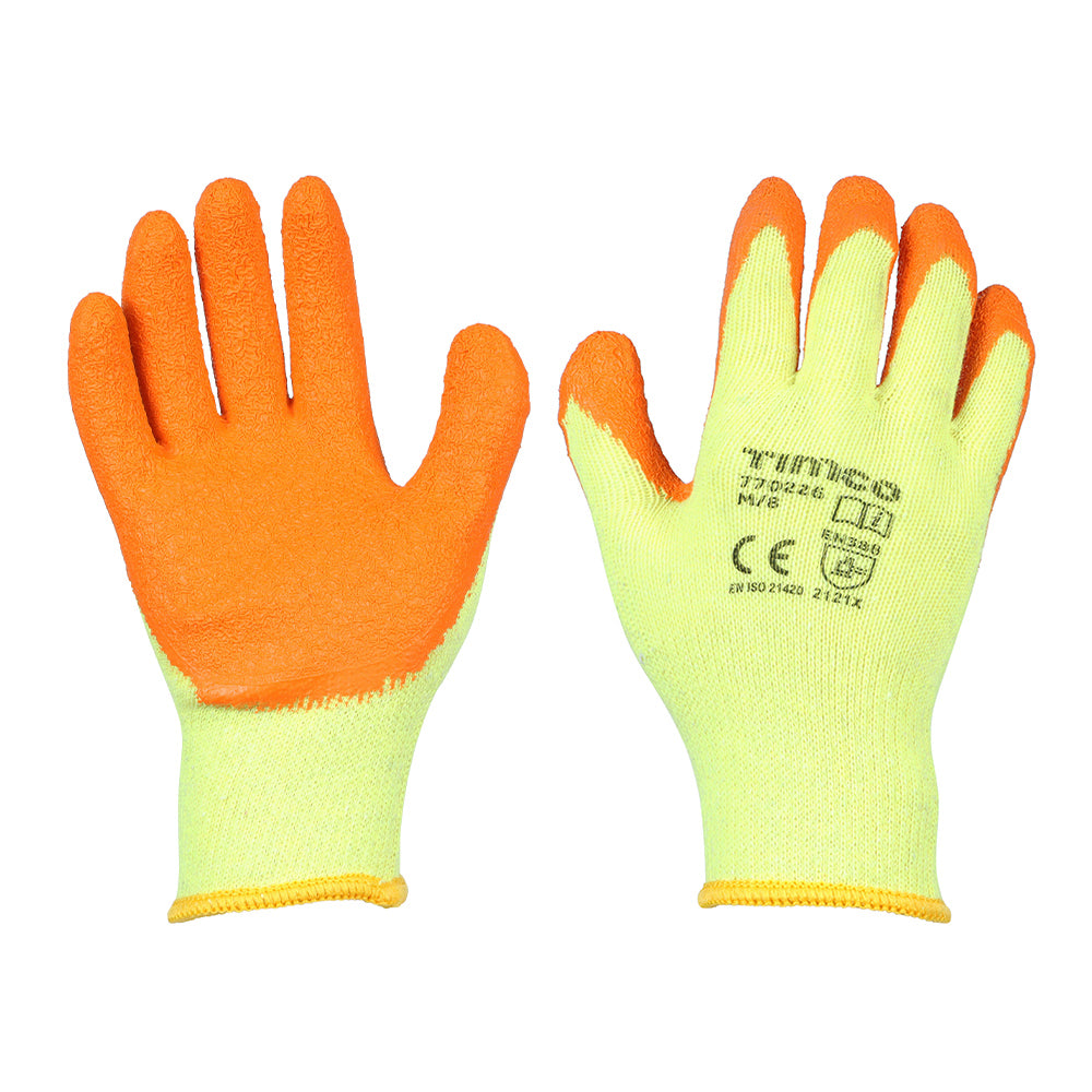 Eco-Grip Gloves - Crinkle Latex Coated Polycotton - Medium - Backing Card of 1