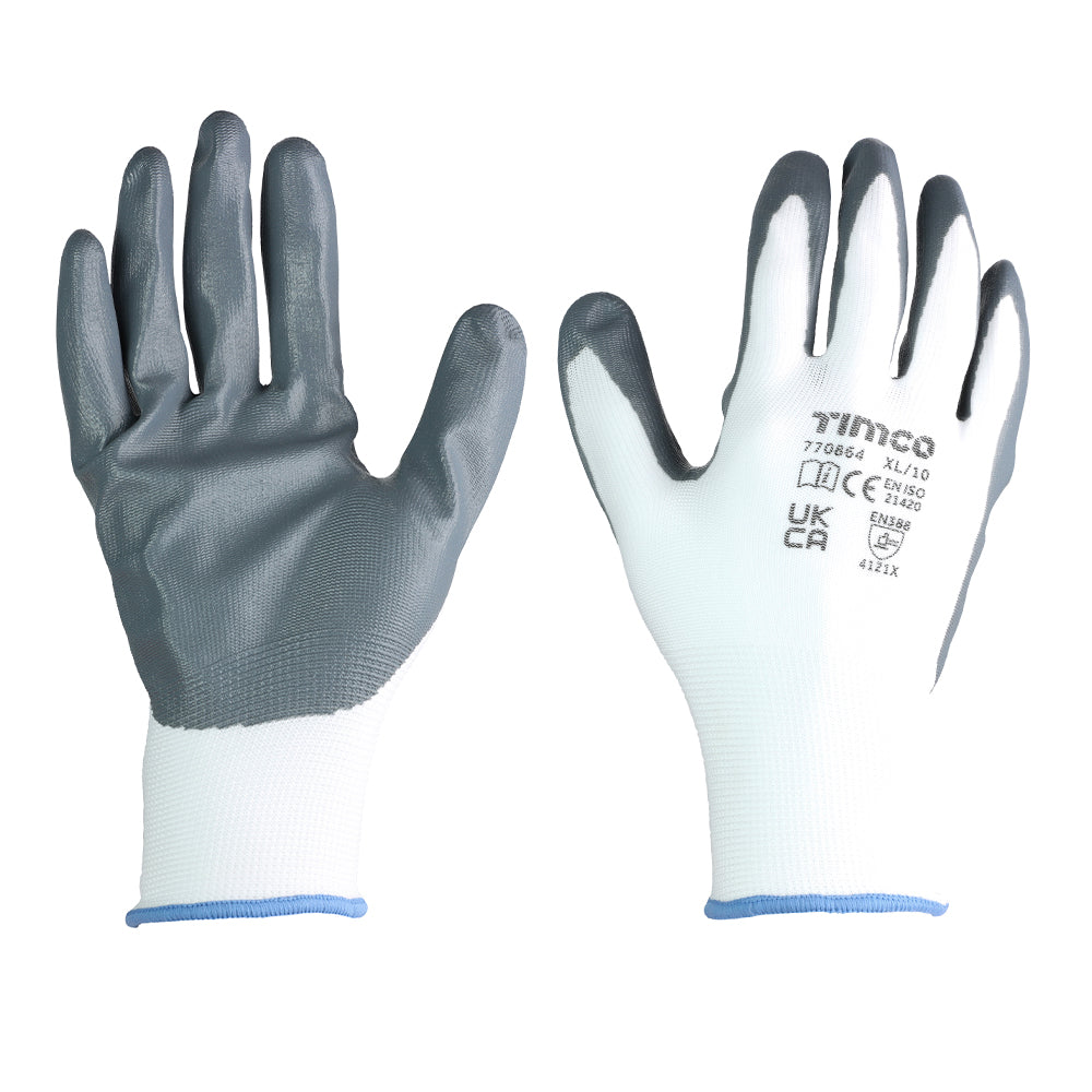 Secure Grip Gloves - Smooth Nitrile Foam Coated Polyester - Multi Pack - X Large - Bag of 12