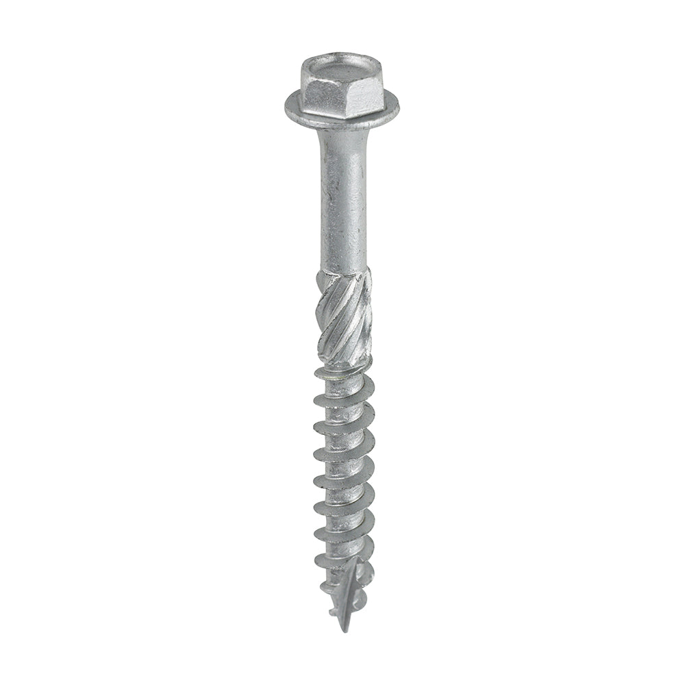 Hex Head Timber Screw - Silver - 8.0 x 75 - TIMbag of 10