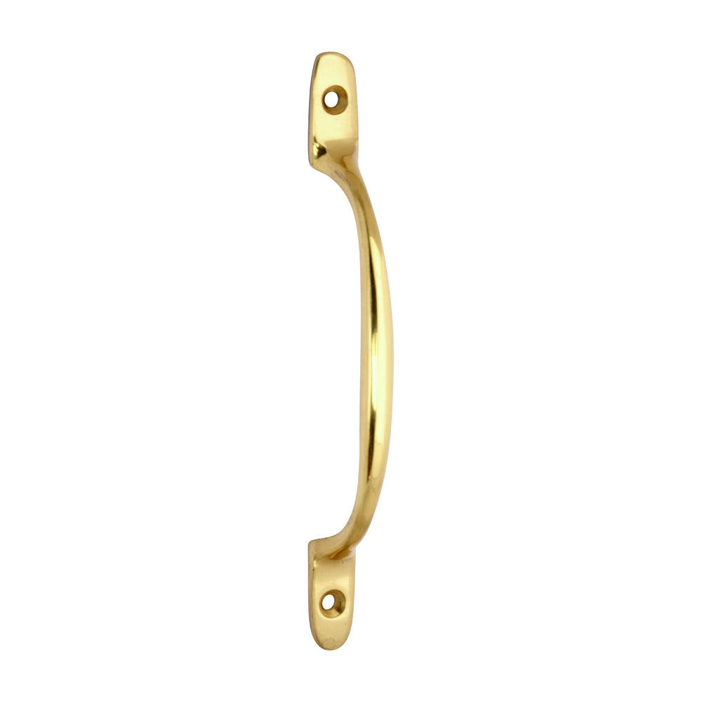 Traditional Pattern Sash Pull Handle - Polished Brass - 160mm - TIMpac of 1