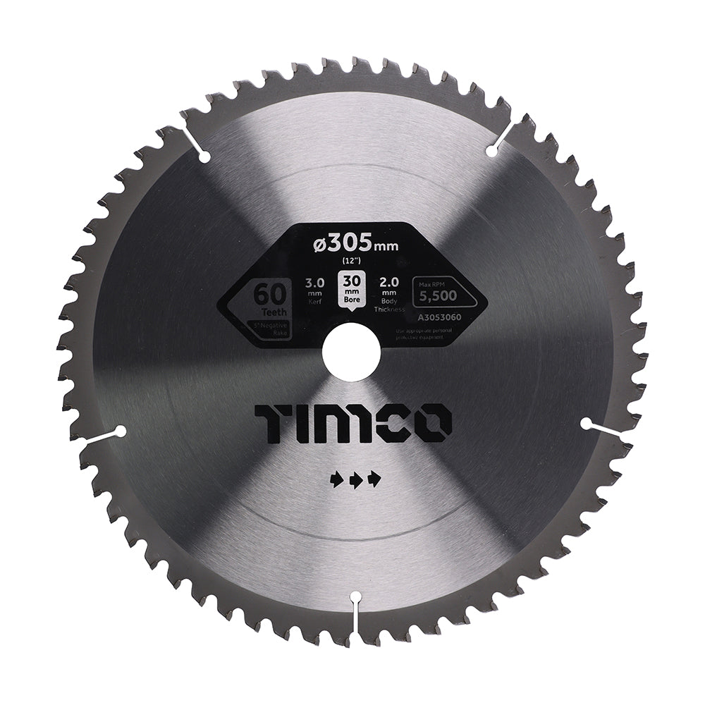 '-5° Circular Saw Blade - 305 x 30 x 60T - Clamshell of 1