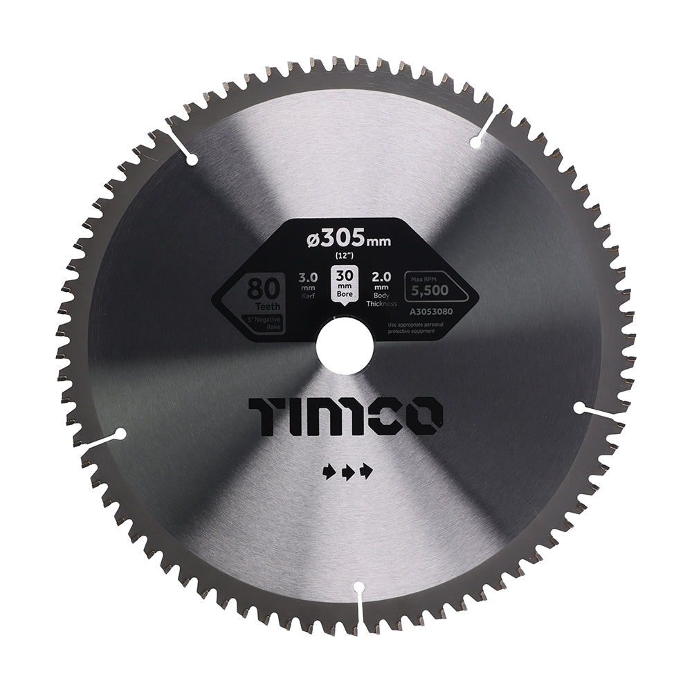 '-5° Circular Saw Blade - 305 x 30 x 80T - Clamshell of 1
