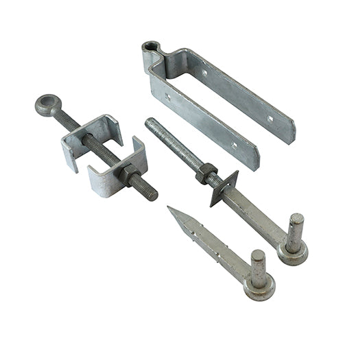 Adjustable Hinge Set - Hot Dipped Galvanised - 300mm - Plain Bag of 1