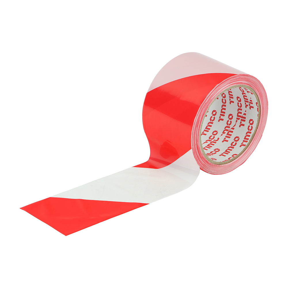 Barrier Tape - Red & White - 100m x 70mm - Roll of 1
