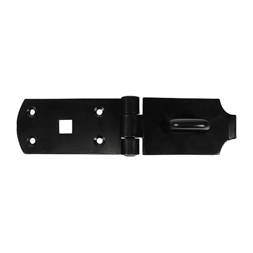 Secure Bolt On Hasp & Staple - Heavy Duty - Black - 8" - Plain Bag of 1