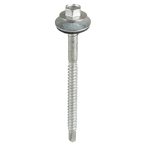 Metal Construction Composite Panel Screws - Hex - EPDM Washer - Self-Drilling - Bi-Metal - Exterior - Silver Organic - 5.5/6.3 x 100 - Box of 100