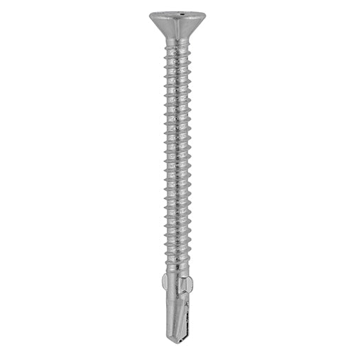 Metal Construction Timber to Light Section Screws - Countersunk - Wing-Tip - Self-Drilling - Bi-Metal - Exterior - Silver Organic - 5.5 x 65 - Box of 200