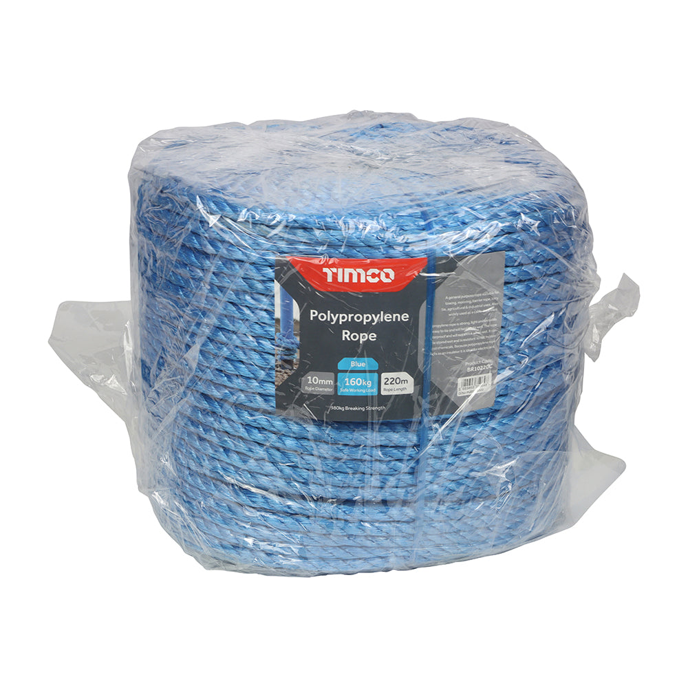 Polypropylene Rope - Blue - Long Coil - 10mm x 220m - Unit of 1