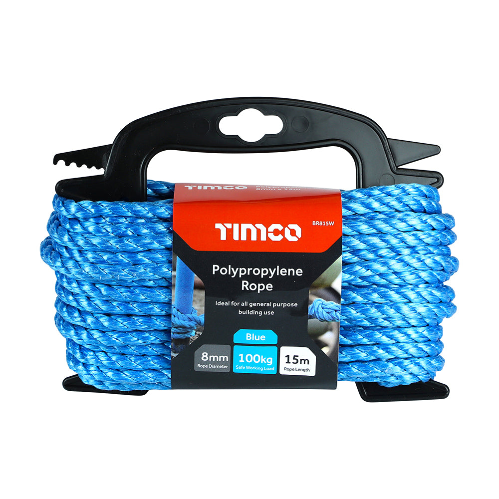 Polypropylene Rope - Blue - Winder - 8mm x 15m - Unit of 1