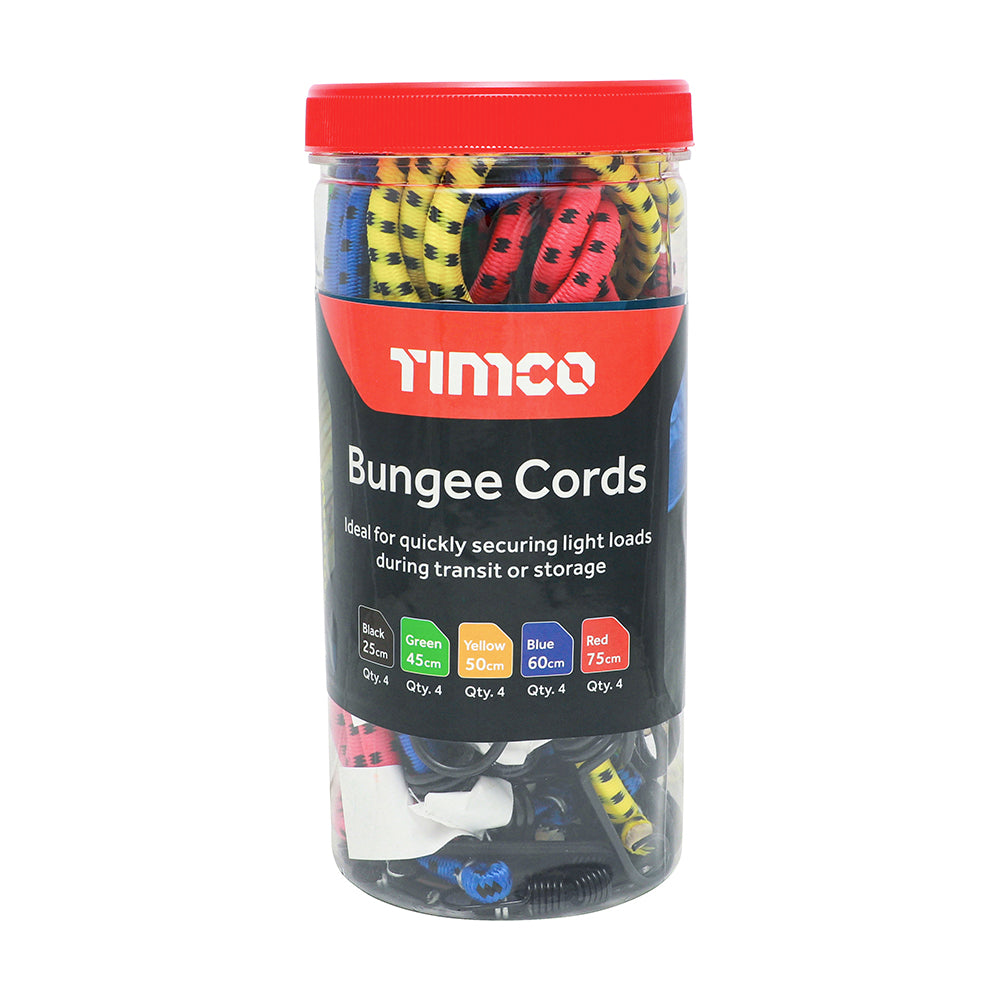 Bungee Cords - Mixed Pack - Tube of 20