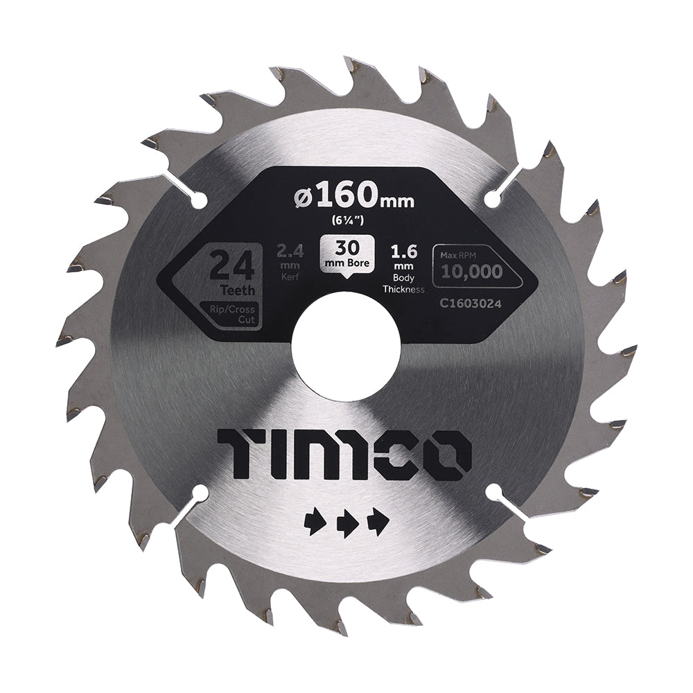 Circular Saw Blade - Combination - Medium - 160 x 30 x 24T - Clamshell of 1