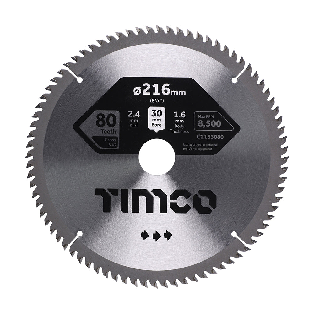 Circular Saw Blade - Fine Trim/Finishing - Extra Fine - 216 x 30 x 80T - Clamshell of 1