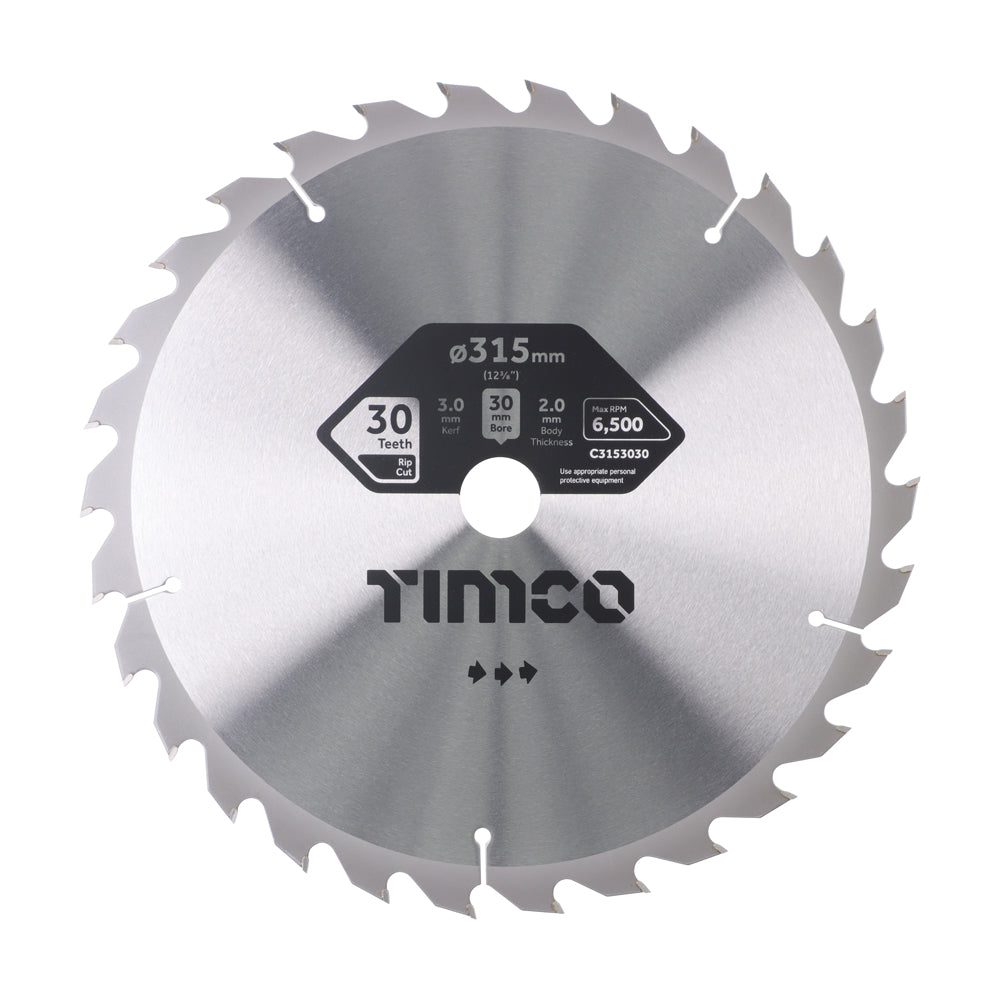 Circular Saw Blade - General Purpose - Coarse/Medium - 315 x 30 x 30T - Clamshell of 1