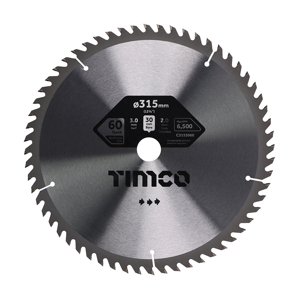 Circular Saw Blade - Trimming/Crosscut - Medium/Fine - 315 x 30 x 60T - Clamshell of 1