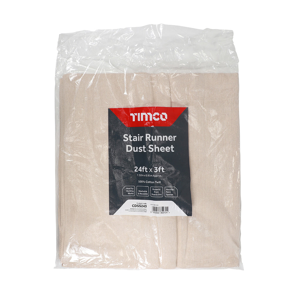 Stair Runner Dust Sheet - 24ft x 3ft - Bag of 1