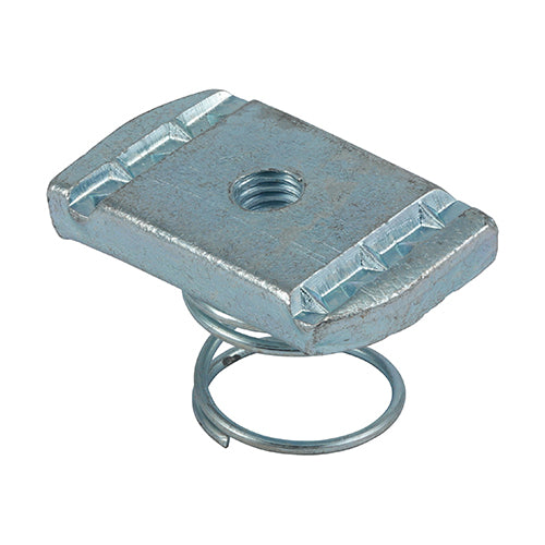 Channel Nuts Short Spring - Zinc - M6 - Box of 100