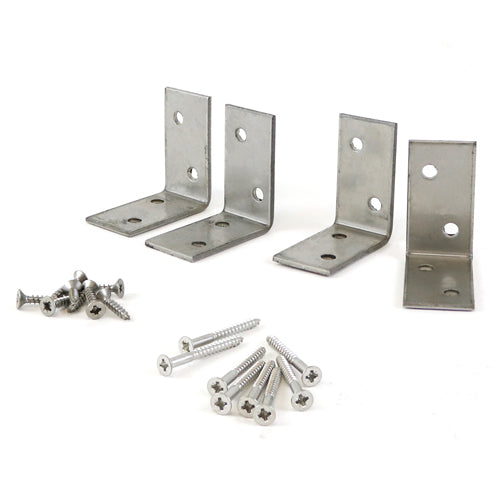 Decking Handrail Bracket Kit - Stainless Steel - 4 brackets 16 screws - Plain Bag of 1
