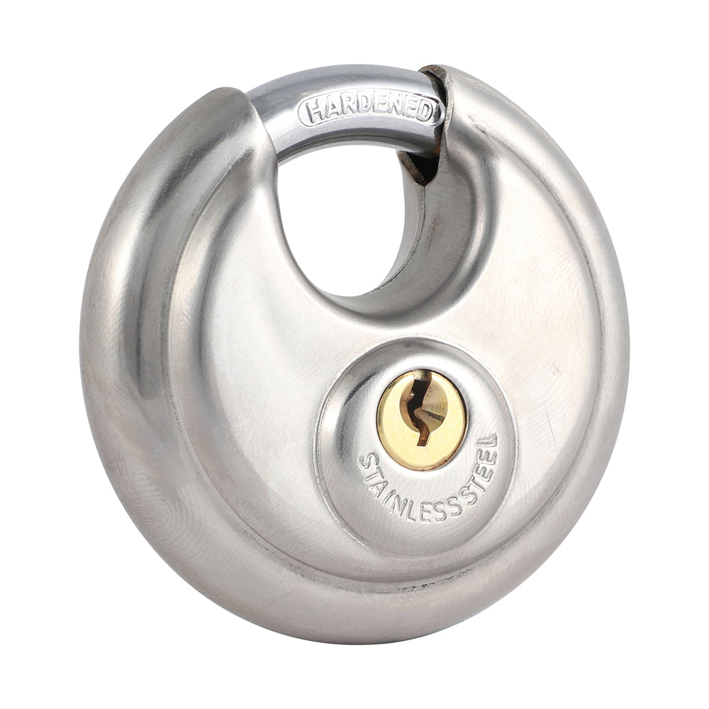 Disc Padlock - A2 Stainless Steel - 70mm - Blister Pack of 1