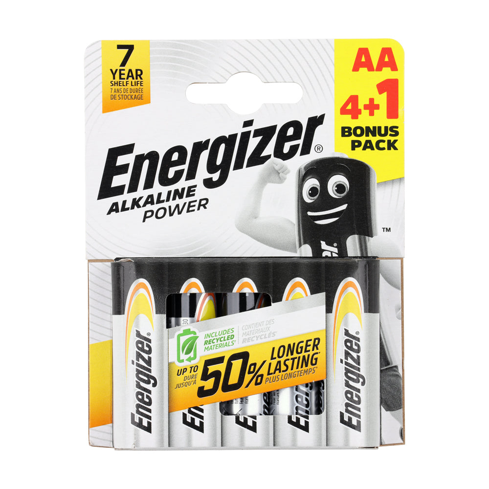 Energizer Alkaline Power Battery - AA - Pack of 5