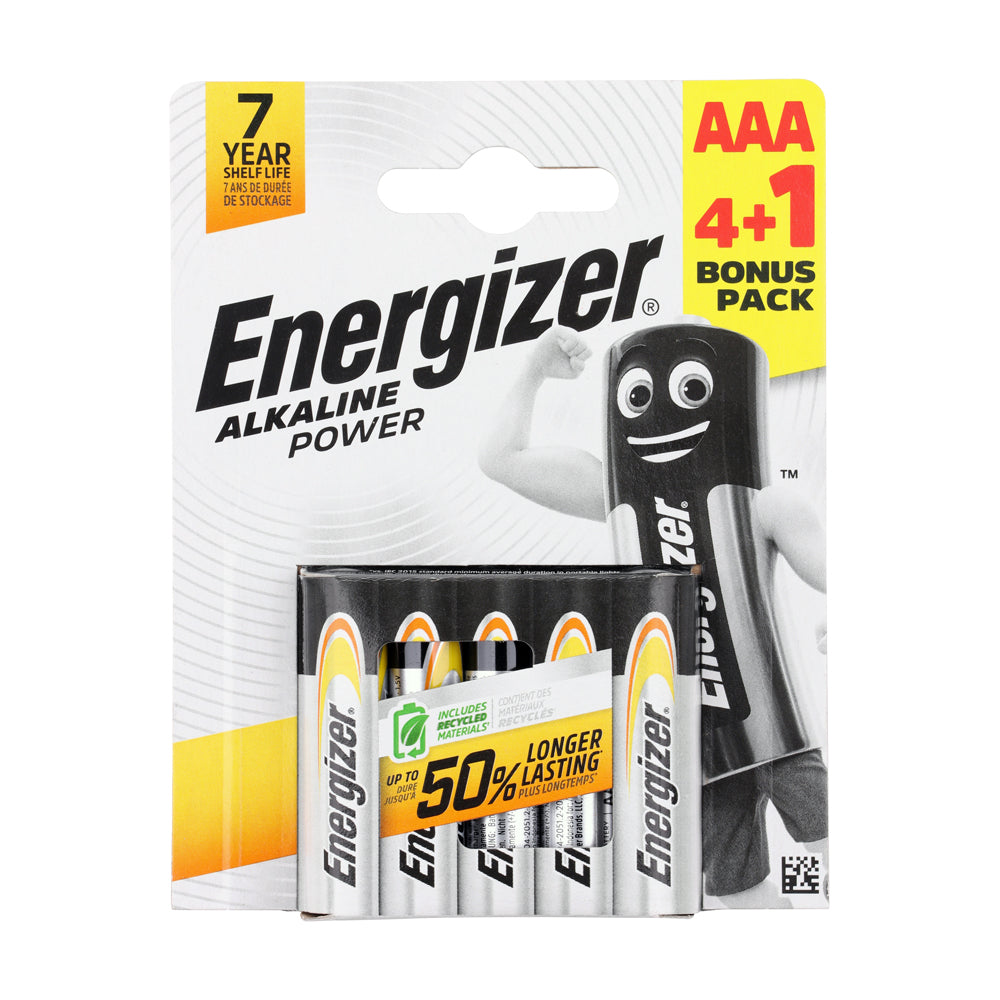 Energizer Alkaline Power Battery - AAA - Pack of 5