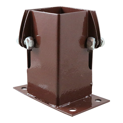 Flush Fit Bolt Down Shoe - Bolt Secure - Oxide Red - 100mm - Unit of 1