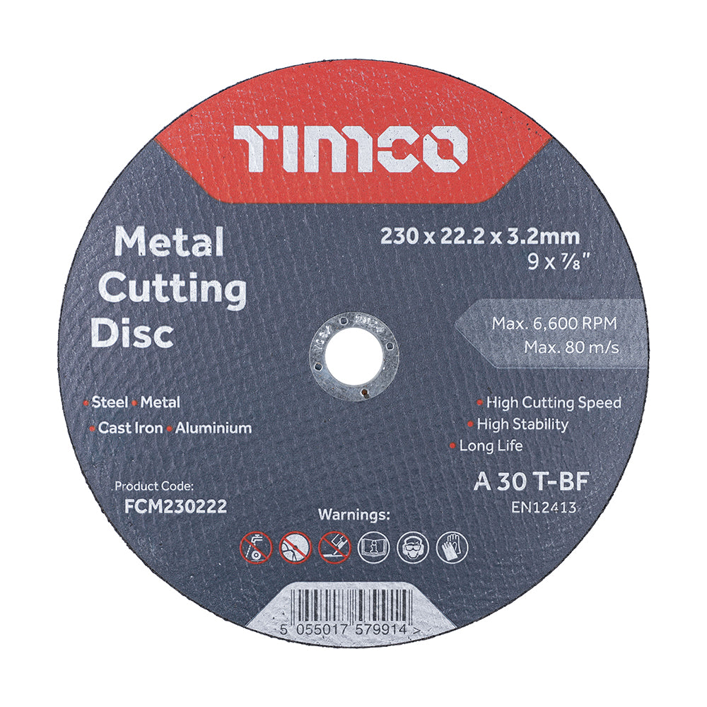 Bonded Abrasive Disc - For Cutting - 230 x 22.2 x 3.2 - Box of 25