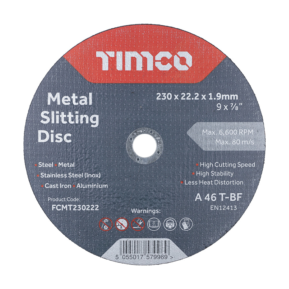 Bonded Abrasive Disc - For Cutting - 230 x 22.2 x 1.9 - Box of 25