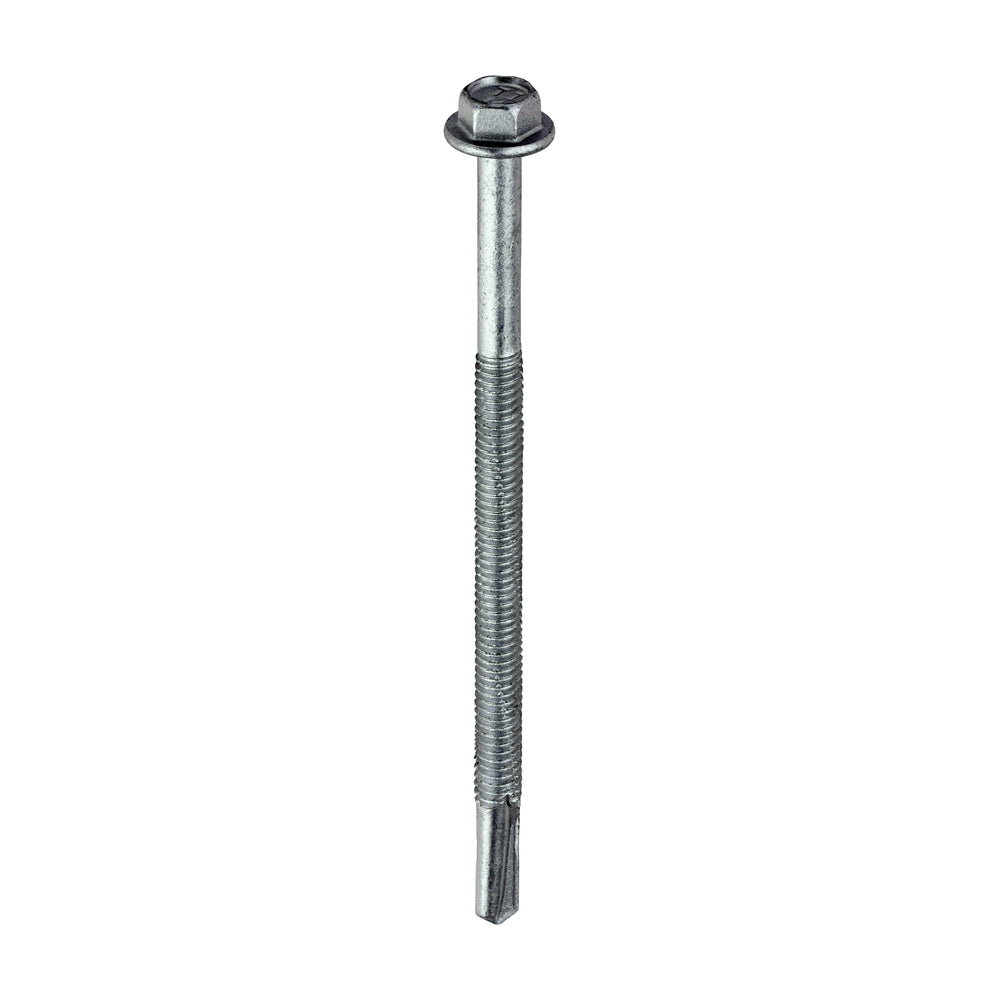 Metal Construction Heavy Section Screws - Hex - Self-Drilling - Exterior - Silver Organic - 5.5 x 100 - Box of 100