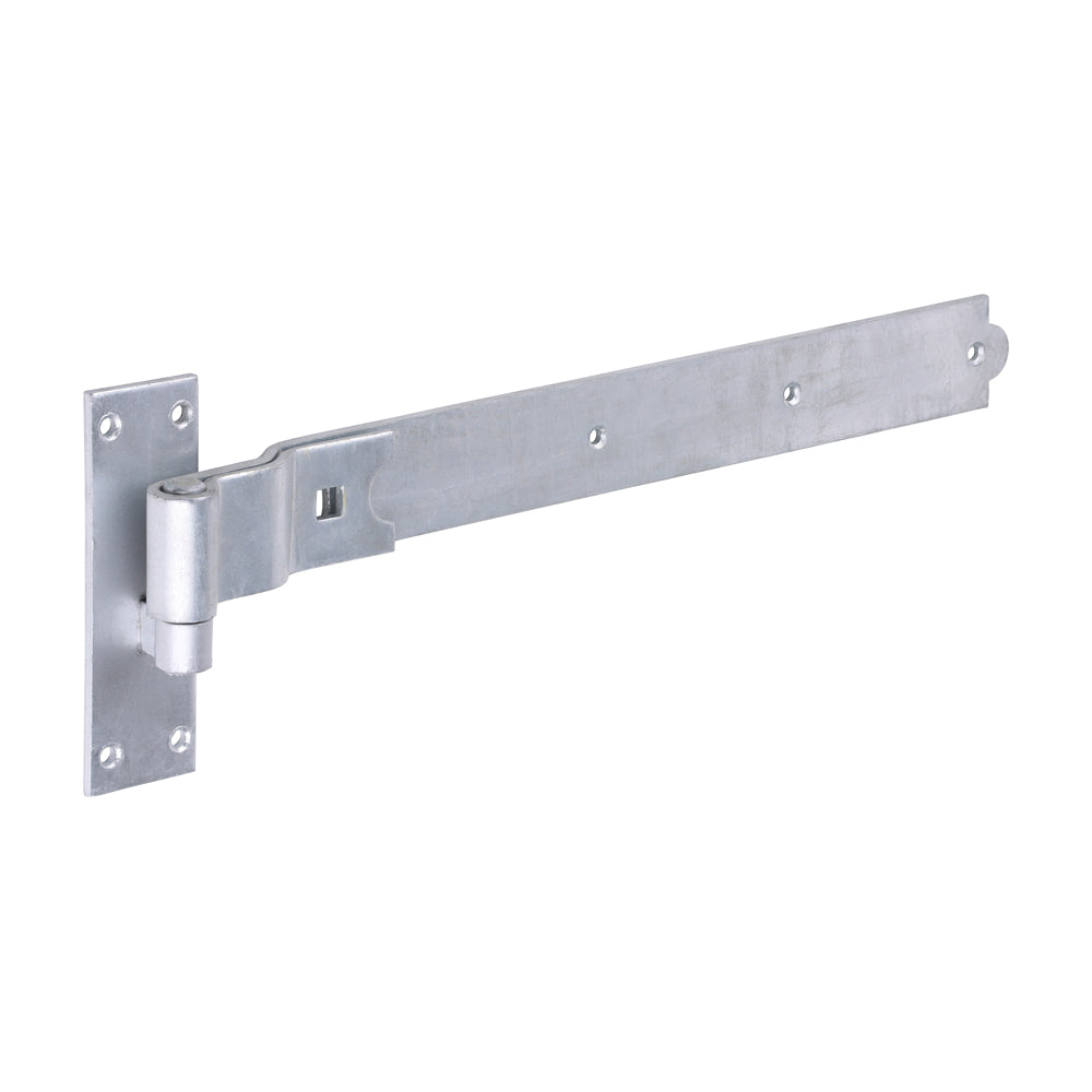 Pair of Cranked Band & Hook On Plates - Hot Dipped Galvanised - 450mm - Plain Bag of 1