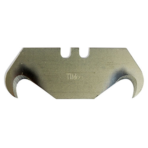 Hooked Utility Knife Blades - 51 x 19 x 0.6 - Backing Card of 10