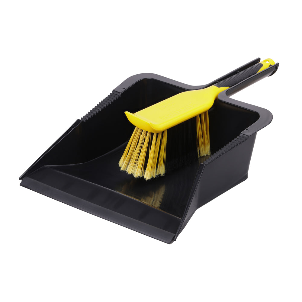 Bulldozer Heavy Duty Dustpan & Brush Set - 6.5"|12" - Unit of 1