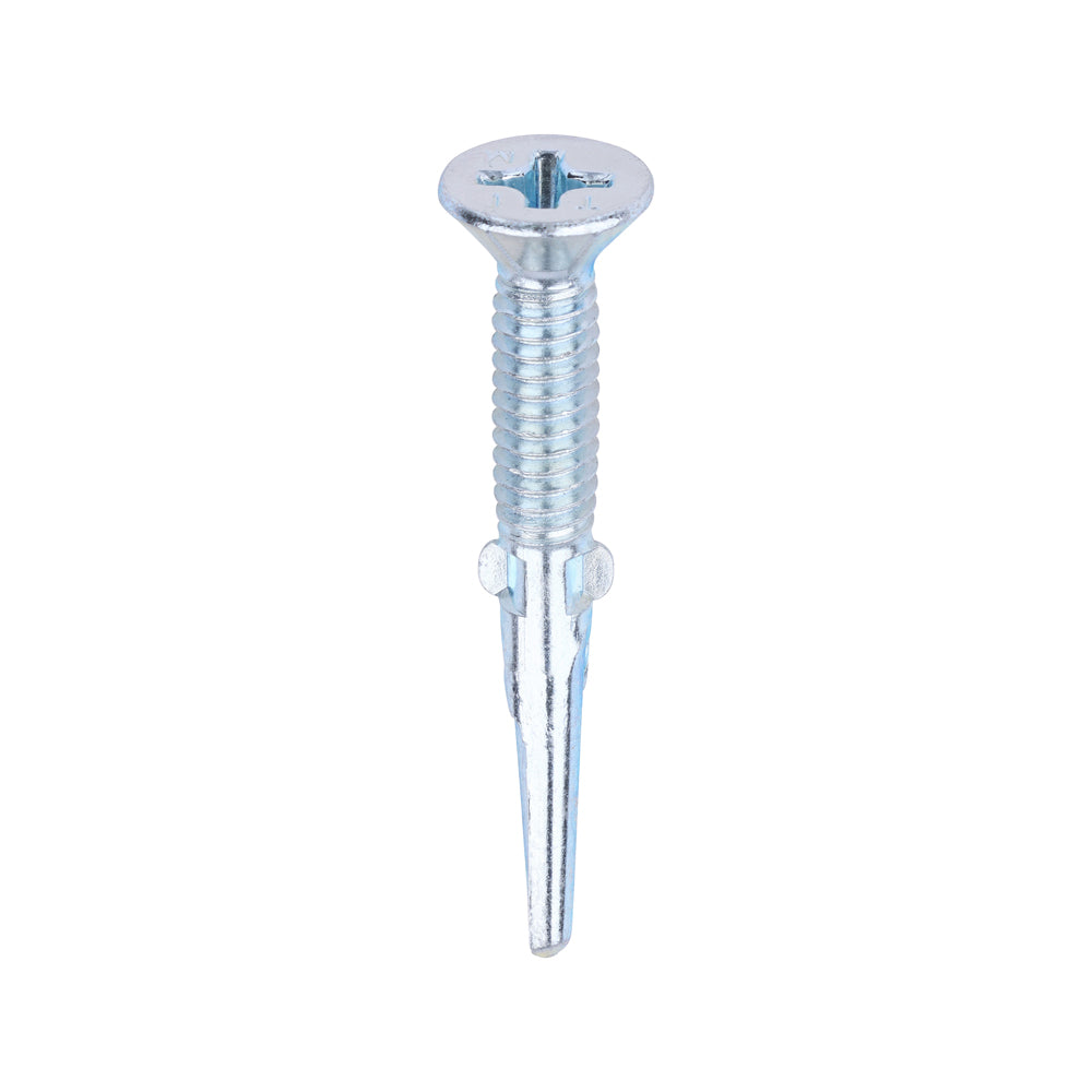 Metal Construction Timber to Heavy Section Screws - Countersunk - Wing-Tip - Self-Drilling - Zinc - 5.5 x 45 - Box of 200