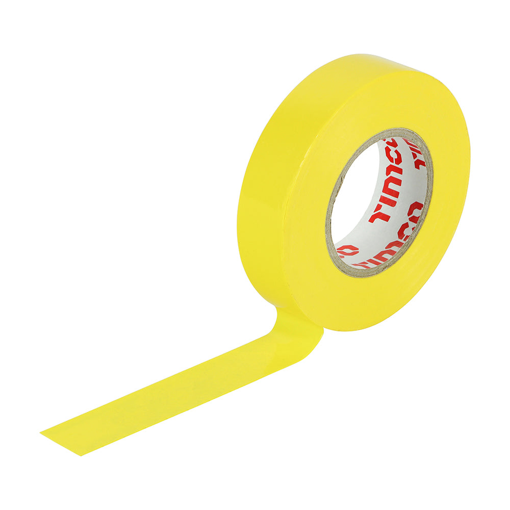 PVC Insulation Tape - Yellow - 25m x 18mm - Roll Pack of 10