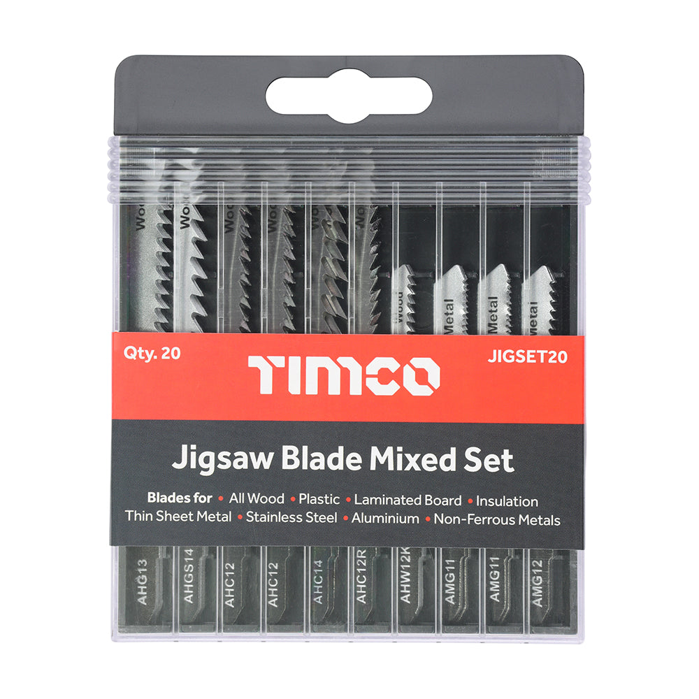 Mixed Jigsaw Set - Wood & Metal Cutting - High Carbon Steel & HSS Blades - Mixed - Case of 20