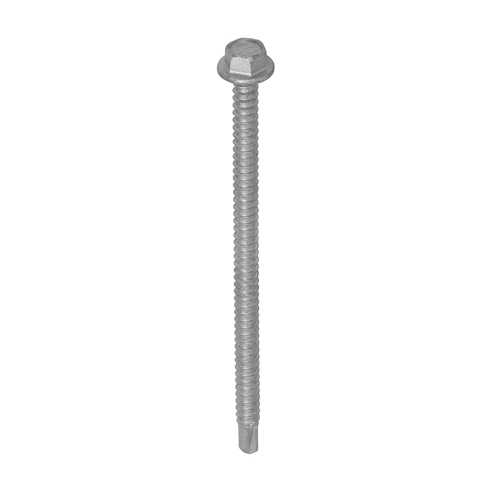 Metal Construction Light Section Screws - Hex - Self-Drilling - Exterior - Silver Organic - 5.5 x 100 - Box of 100