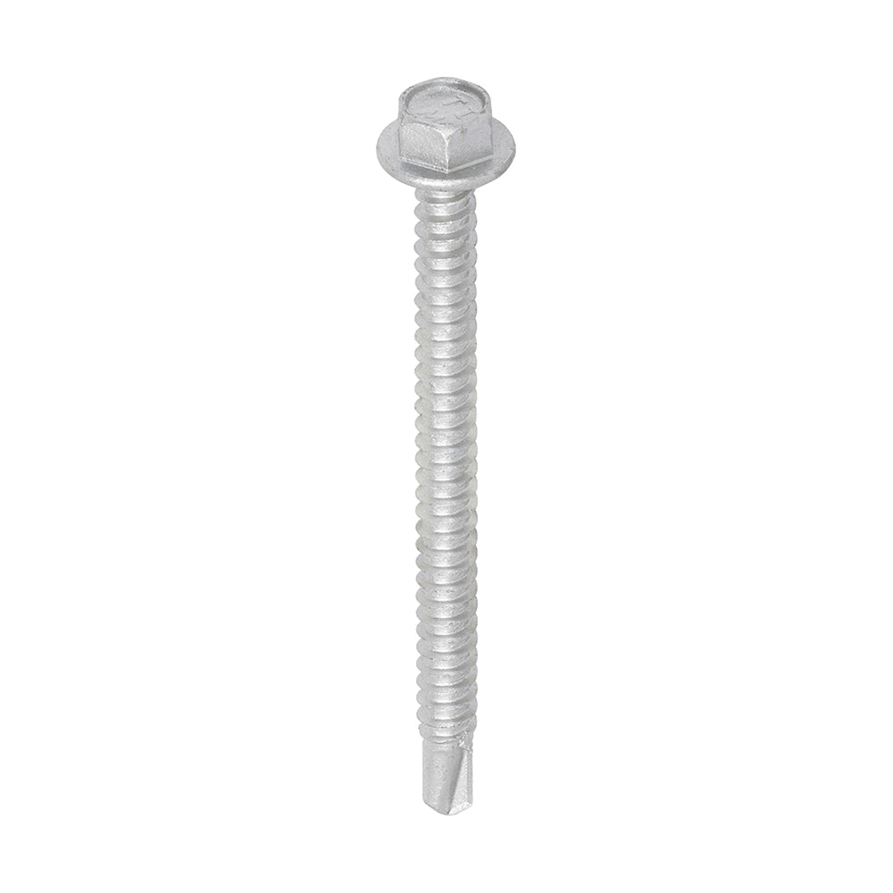Metal Construction Light Section Screws - Hex - Self-Drilling - Exterior - Silver Organic - 5.5 x 70 - Box of 100