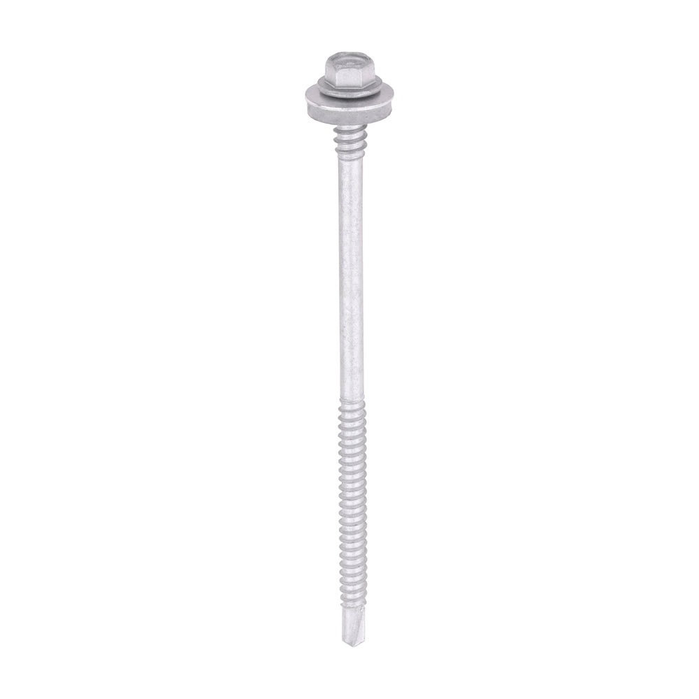 Metal Construction Composite Panel Screws - Hex - EPDM Washer - Self-Drilling - Exterior - Silver Organic - 5.5/6.3 x 115 - Box of 100
