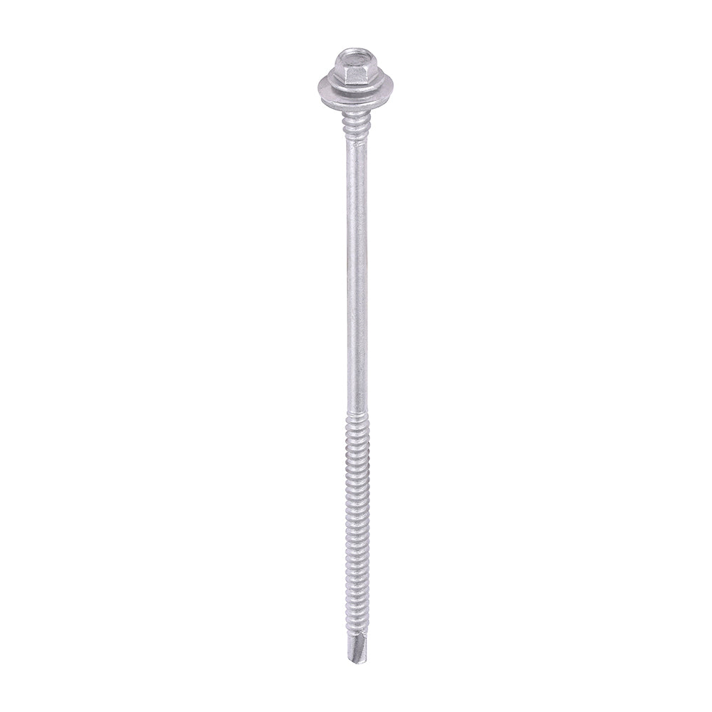 Metal Construction Composite Panel Screws - Hex - EPDM Washer - Self-Drilling - Exterior - Silver Organic - 5.5/6.3 x 150 - Box of 100