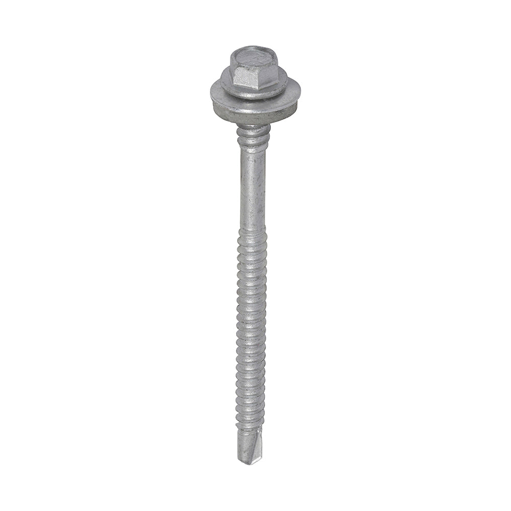 Metal Construction Composite Panel Screws - Hex - EPDM Washer - Self-Drilling - Exterior - Silver Organic - 5.5/6.3 x 82 - Box of 100