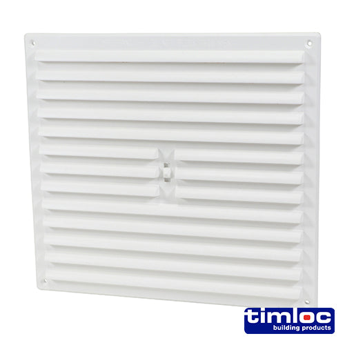 Timloc Internal Plastic Hit and Miss Louvre Grille Vent - White - 1210W - 260 x 235 - Bag of 1