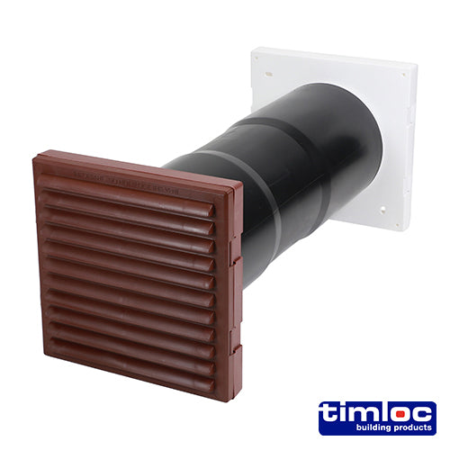 Timloc Aero Core Through-Wall Vent Set with Baffle - Brown - ACV7BR - 127 x 350 - Bag of 1