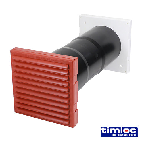 Timloc Aero Core Through-Wall Vent Set with Baffle - Terracotta - ACV7TE - 127 x 350 - Bag of 1