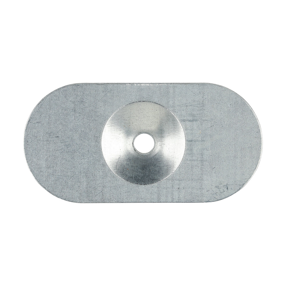 Metal Oval Stress Plate - Galvanised - 82 x 40 - Box of 50