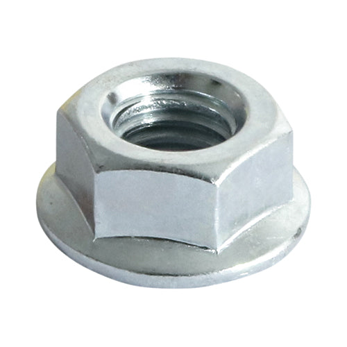 Hex Serrated Flange Nuts - Zinc - M8 - Box of 200