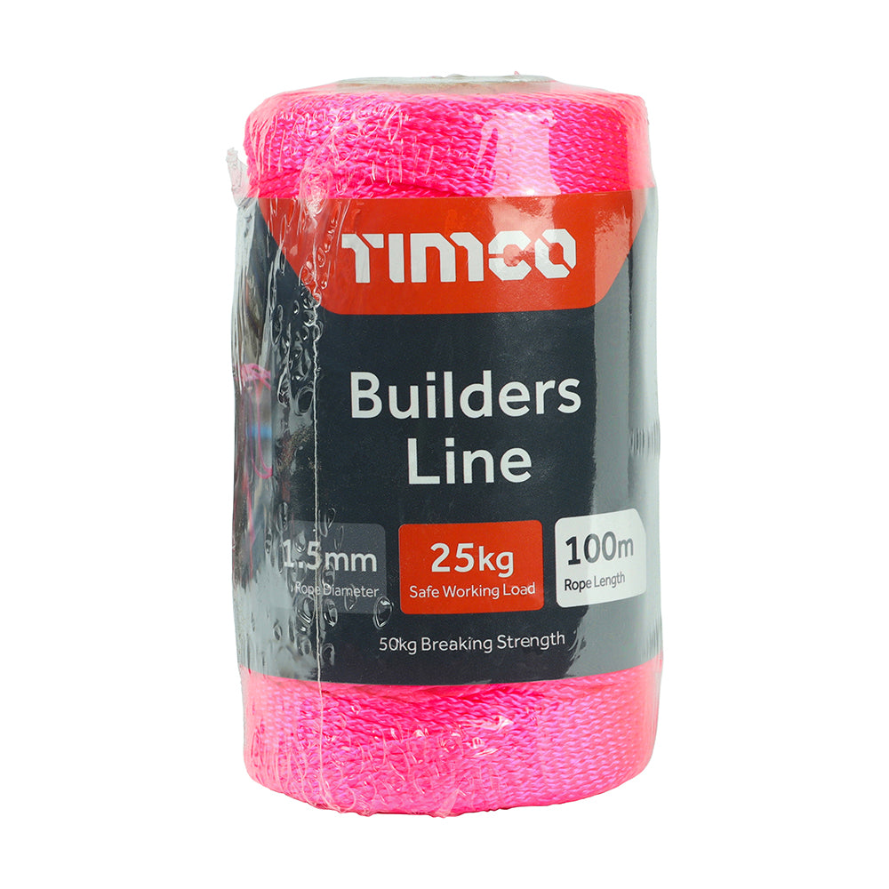 Builders Line - Pink - Tube - 1.5mm x 100m - Unit of 1