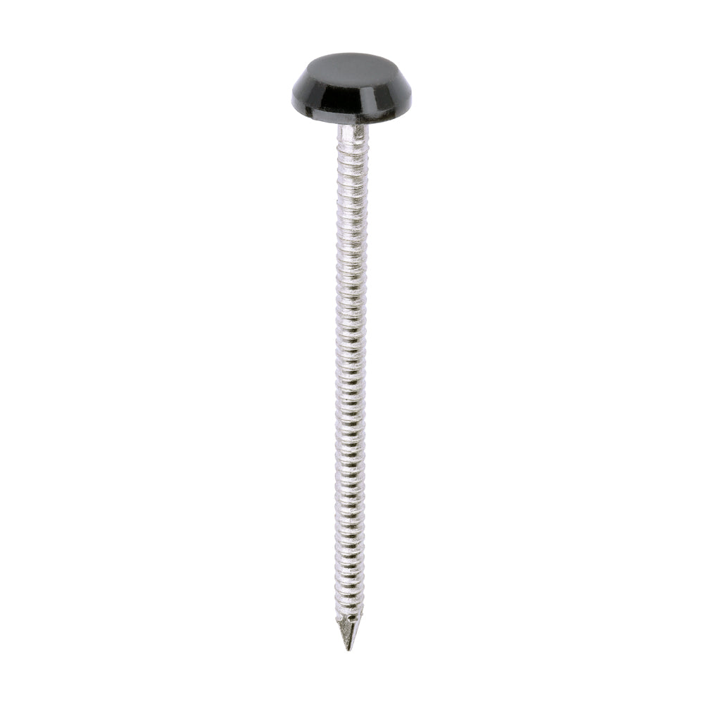 Polymer Headed Nails - A4 Stainless Steel - Anthracite Grey - 65mm - Box of 100