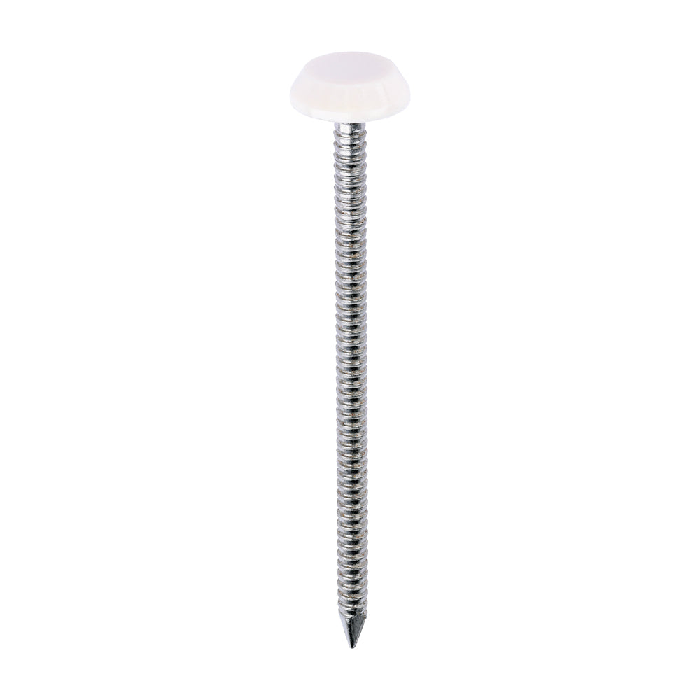 Polymer Headed Nails - A4 Stainless Steel - Cream - 65mm - Box of 100