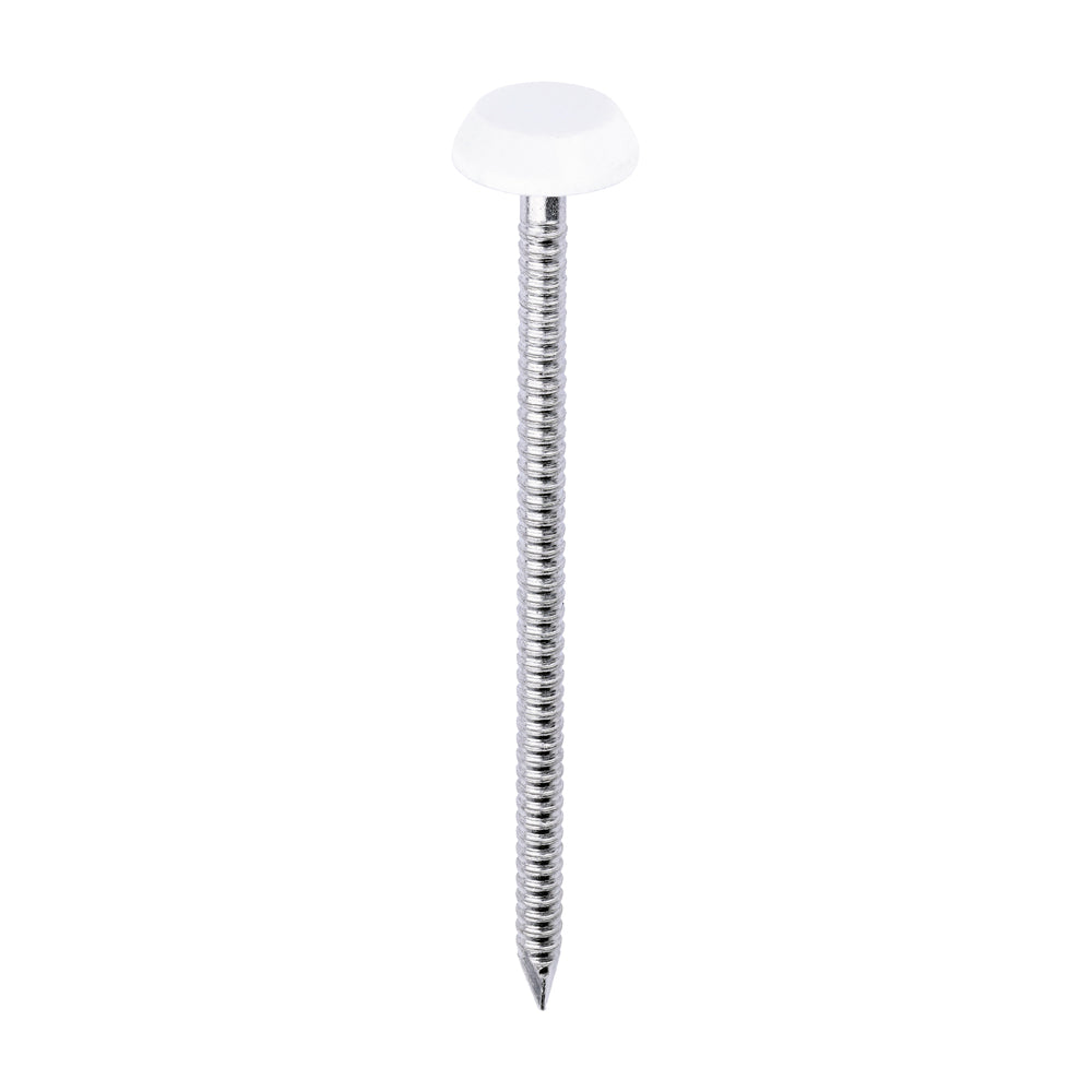 Polymer Headed Nails - A4 Stainless Steel - White - 65mm - Box of 100