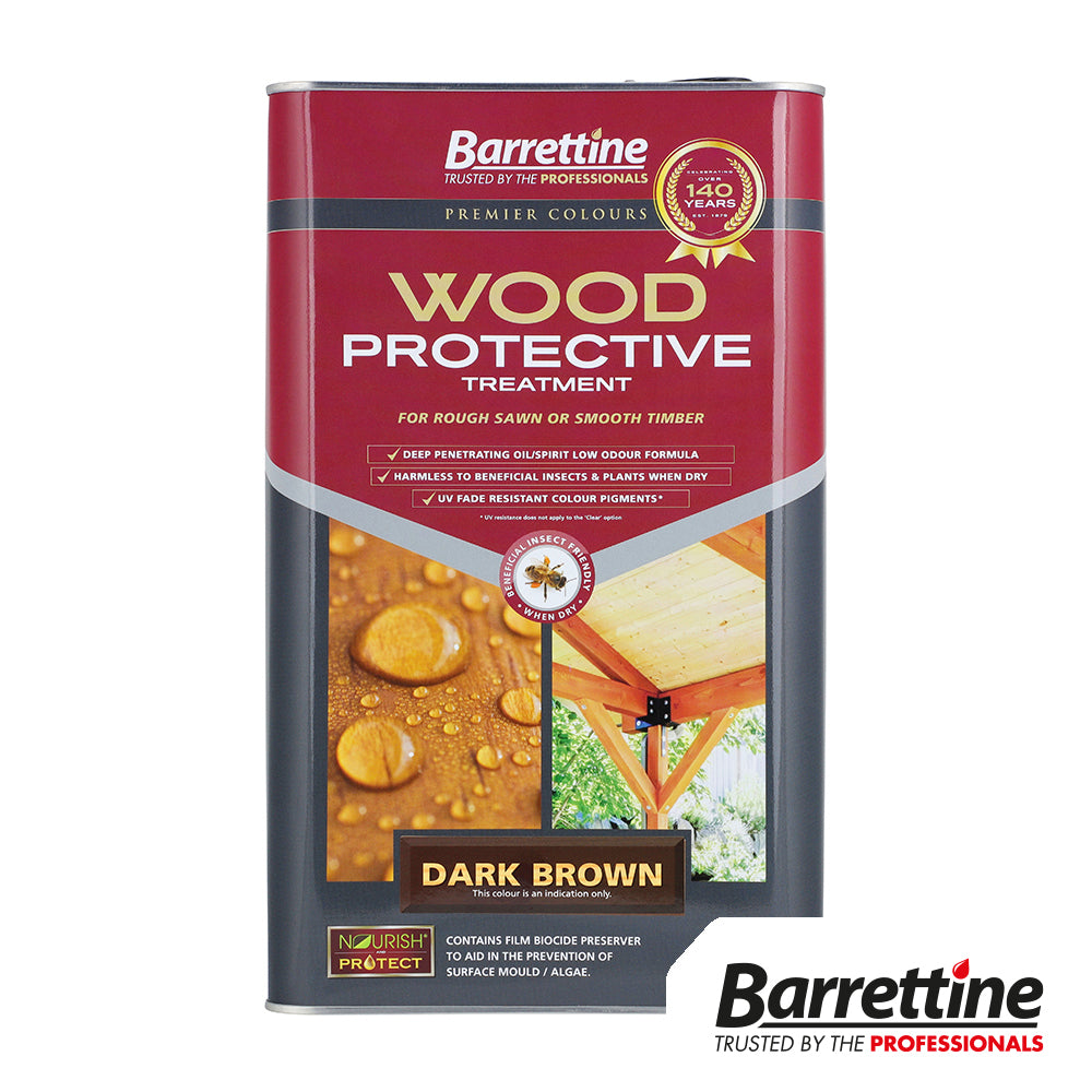 Wood Protective Treatment - Dark Brown - 5L - Tin of 1